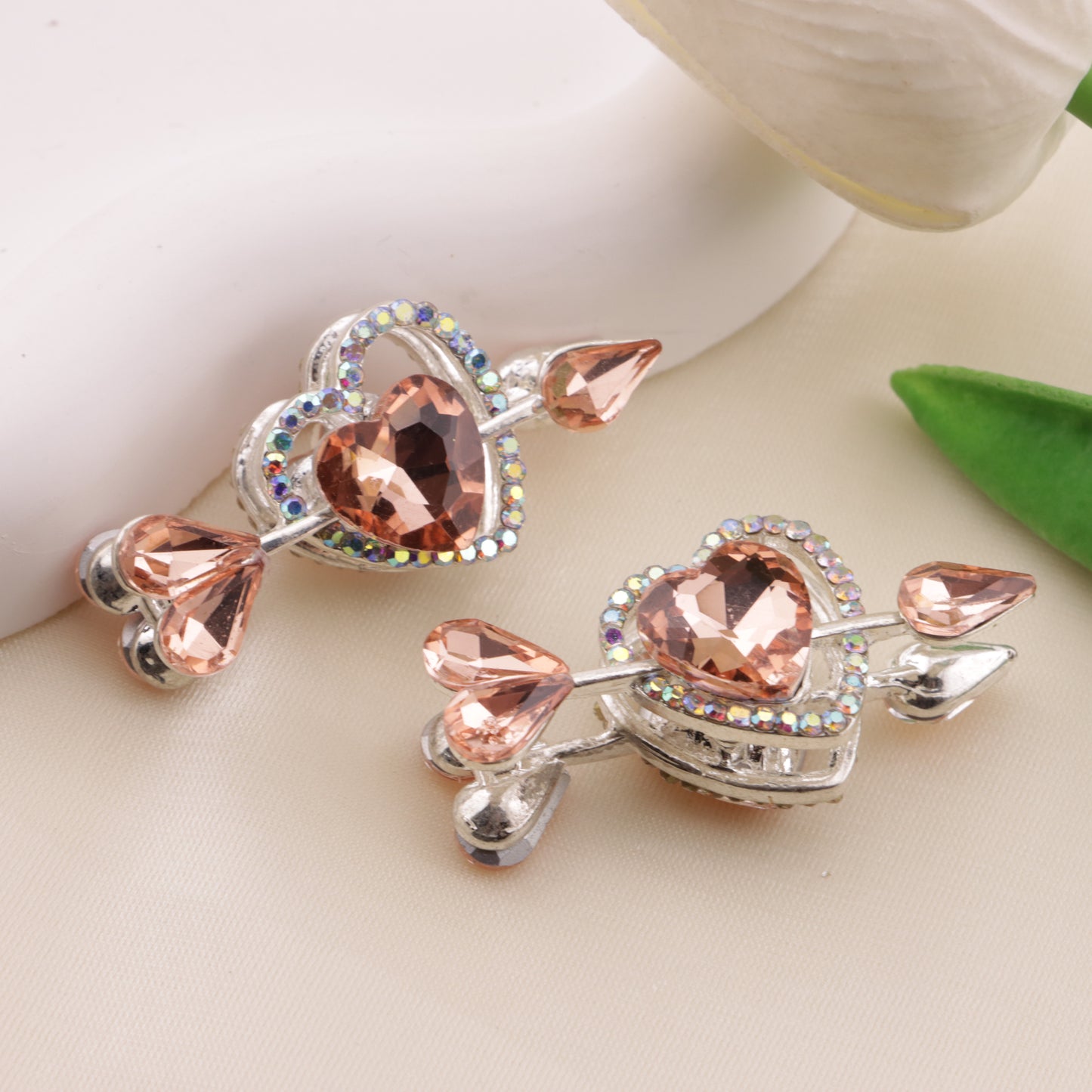 FS6490- Approximately 2.5×4.6×2Cm Cupid Heart Alloy Beads(約2.5×4.6×2cm キューピッドハート合金ビーズ)