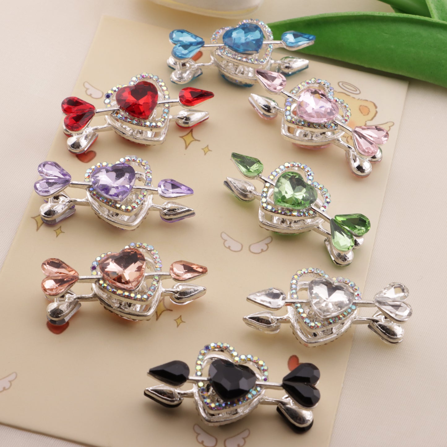 FS6490- Approximately 2.5×4.6×2Cm Cupid Heart Alloy Beads(約2.5×4.6×2cm キューピッドハート合金ビーズ)