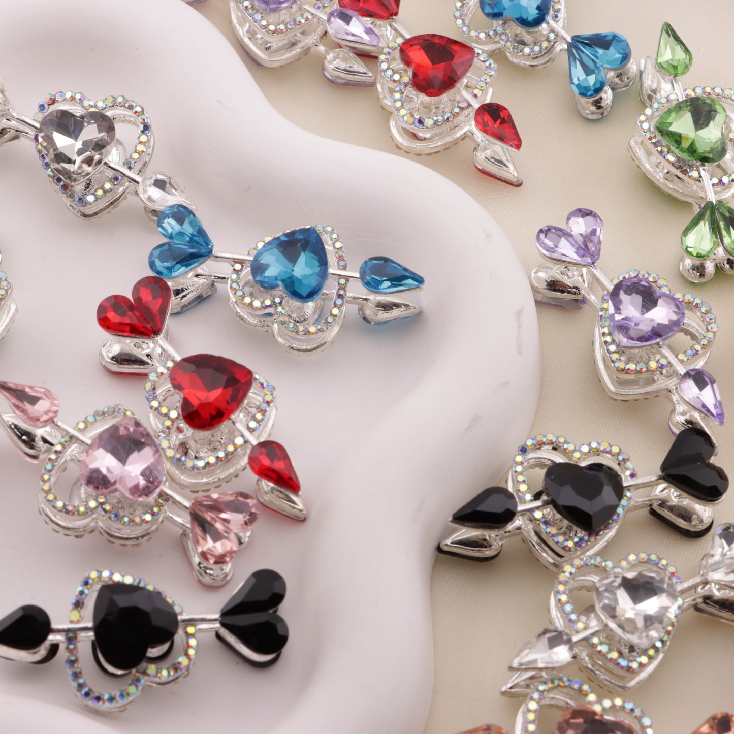 FS6490- Approximately 2.5×4.6×2Cm Cupid Heart Alloy Beads(約2.5×4.6×2cm キューピッドハート合金ビーズ)