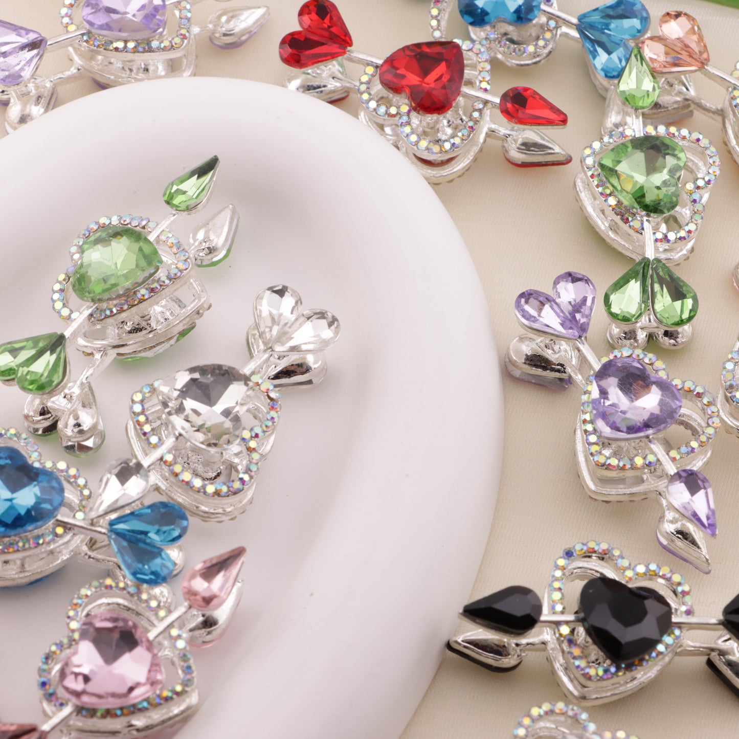 FS6490- Approximately 2.5×4.6×2Cm Cupid Heart Alloy Beads(約2.5×4.6×2cm キューピッドハート合金ビーズ)