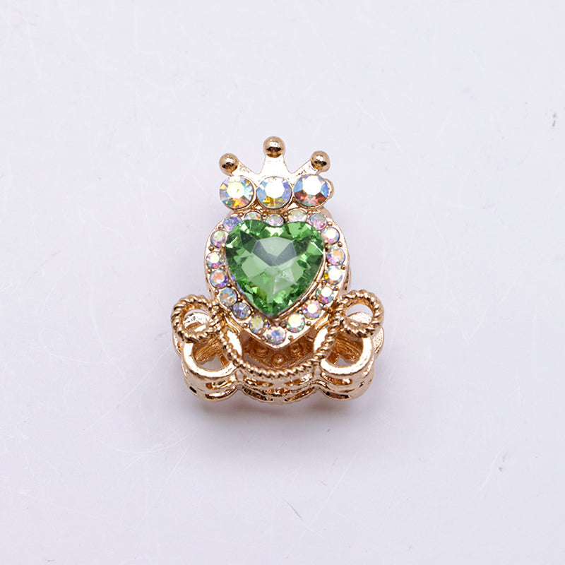 FS4858- Approximately 2.1×2.6×1.5 Cm Alloy Beads Four - Way Heart - Crown Diamond Pumpkin Carriage That Can Pass Through A Pen