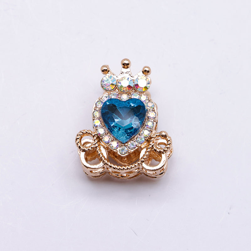 FS4858- Approximately 2.1×2.6×1.5 Cm Alloy Beads Four - Way Heart - Crown Diamond Pumpkin Carriage That Can Pass Through A Pen