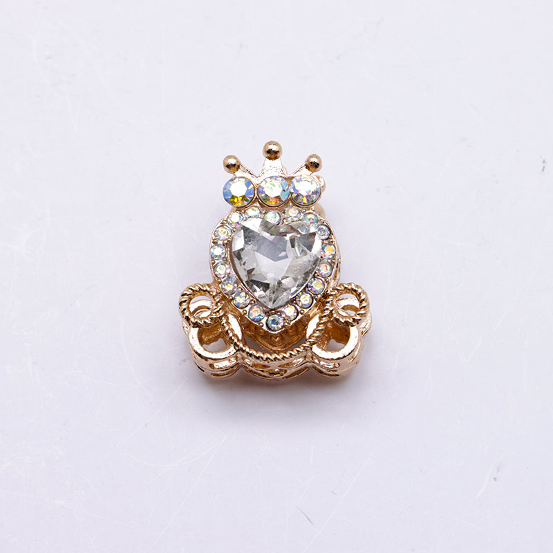 FS4858- Approximately 2.1×2.6×1.5 Cm Alloy Beads Four - Way Heart - Crown Diamond Pumpkin Carriage That Can Pass Through A Pen