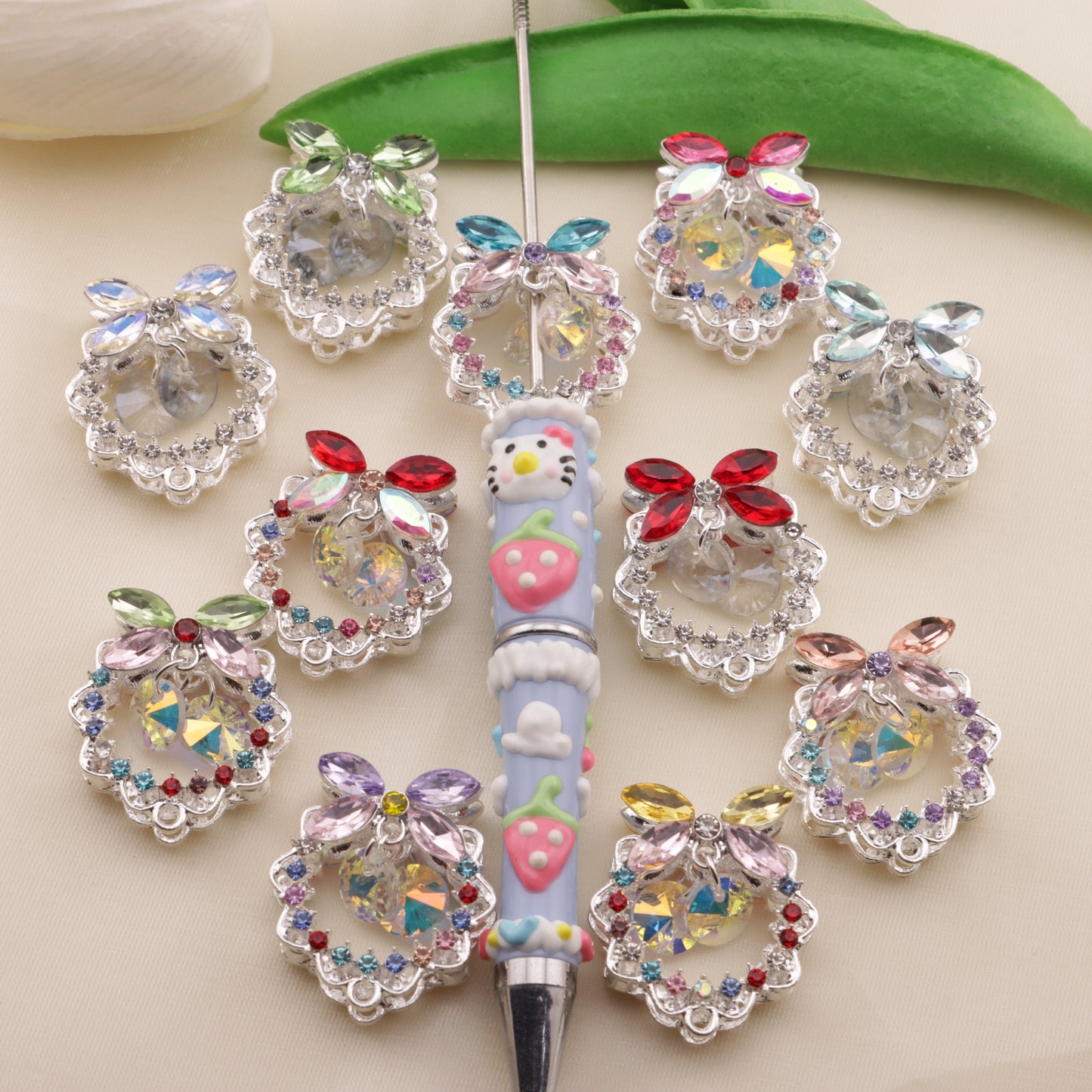 FS6491- Approximately 24×26×18mm Double-Sided Heavy Industry Wreath Alloy Beads