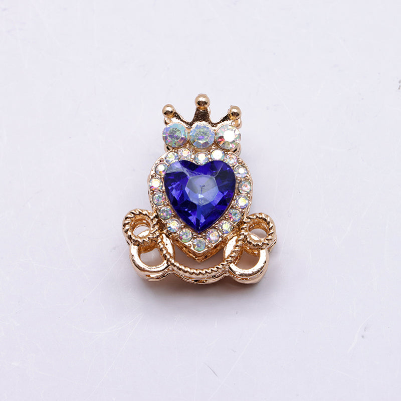 FS4858- Approximately 2.1×2.6×1.5 Cm Alloy Beads Four - Way Heart - Crown Diamond Pumpkin Carriage That Can Pass Through A Pen