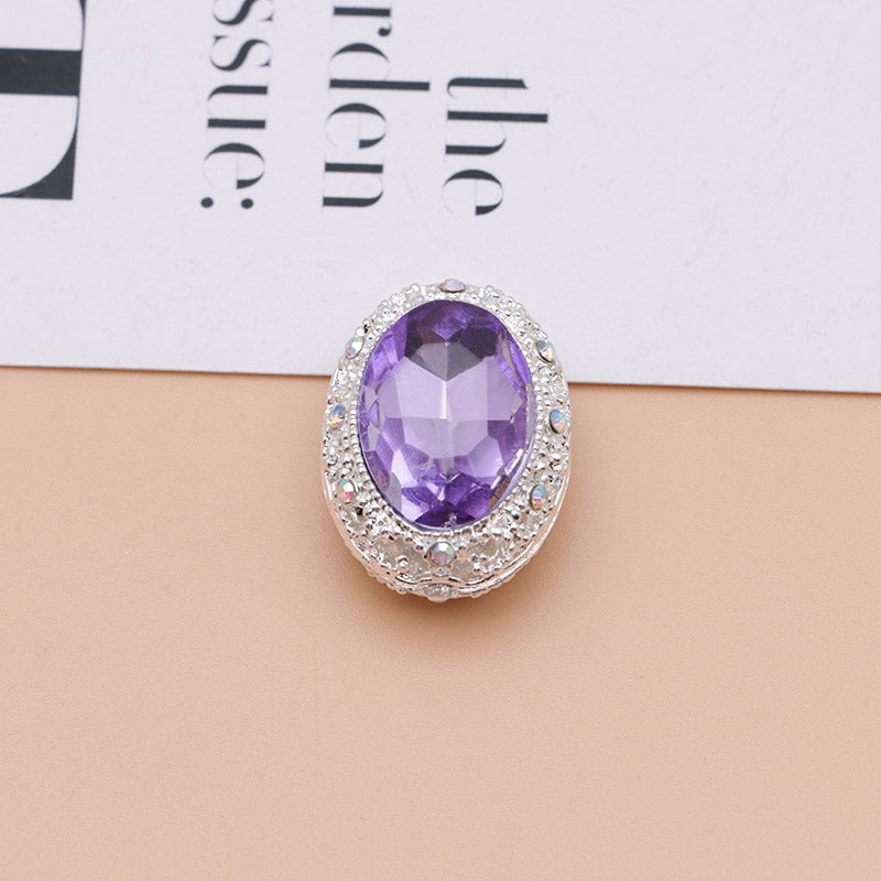 FS0358- Oval Diamond Alloy Beads