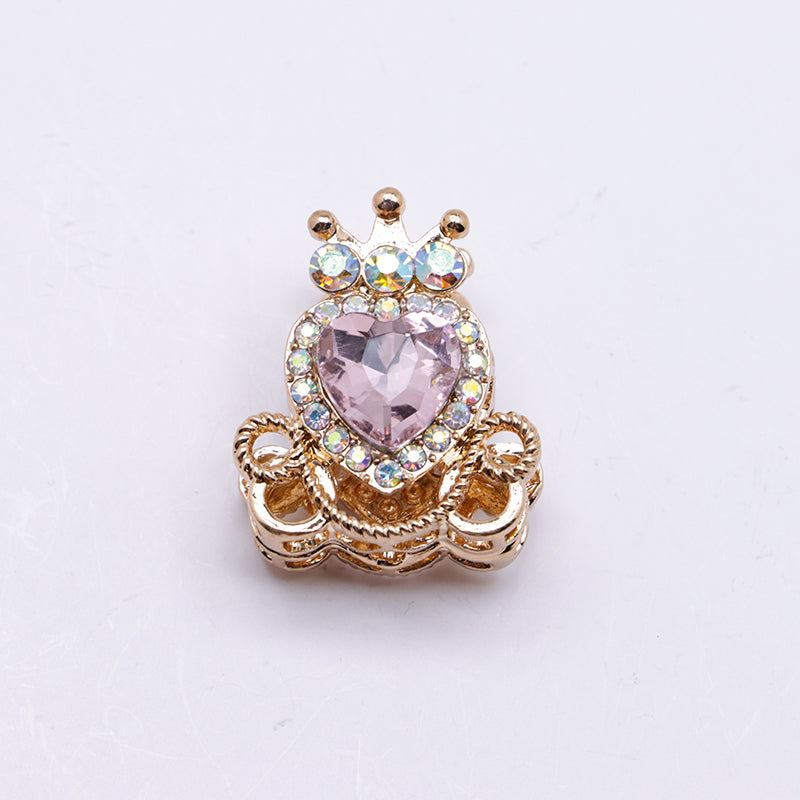 FS4858- Approximately 2.1×2.6×1.5 Cm Alloy Beads Four - Way Heart - Crown Diamond Pumpkin Carriage That Can Pass Through A Pen