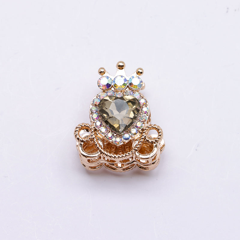 FS4858- Approximately 2.1×2.6×1.5 Cm Alloy Beads Four - Way Heart - Crown Diamond Pumpkin Carriage That Can Pass Through A Pen
