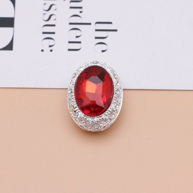 FS0358- Oval Diamond Alloy Beads