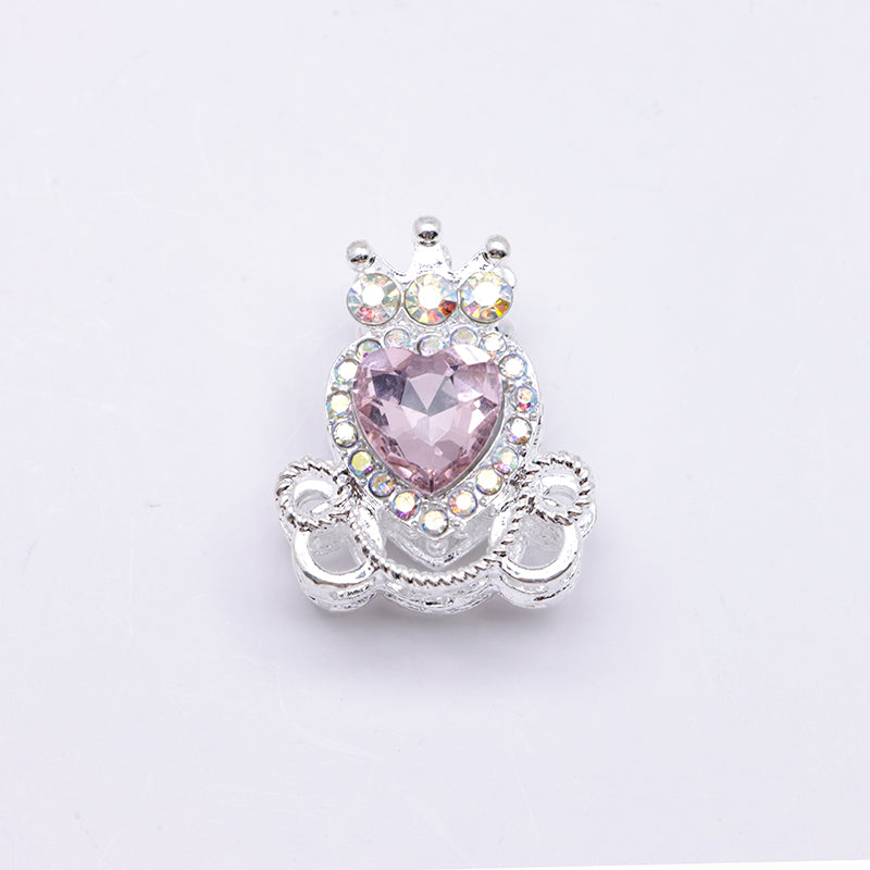 FS4858- Approximately 2.1×2.6×1.5 Cm Alloy Beads Four - Way Heart - Crown Diamond Pumpkin Carriage That Can Pass Through A Pen