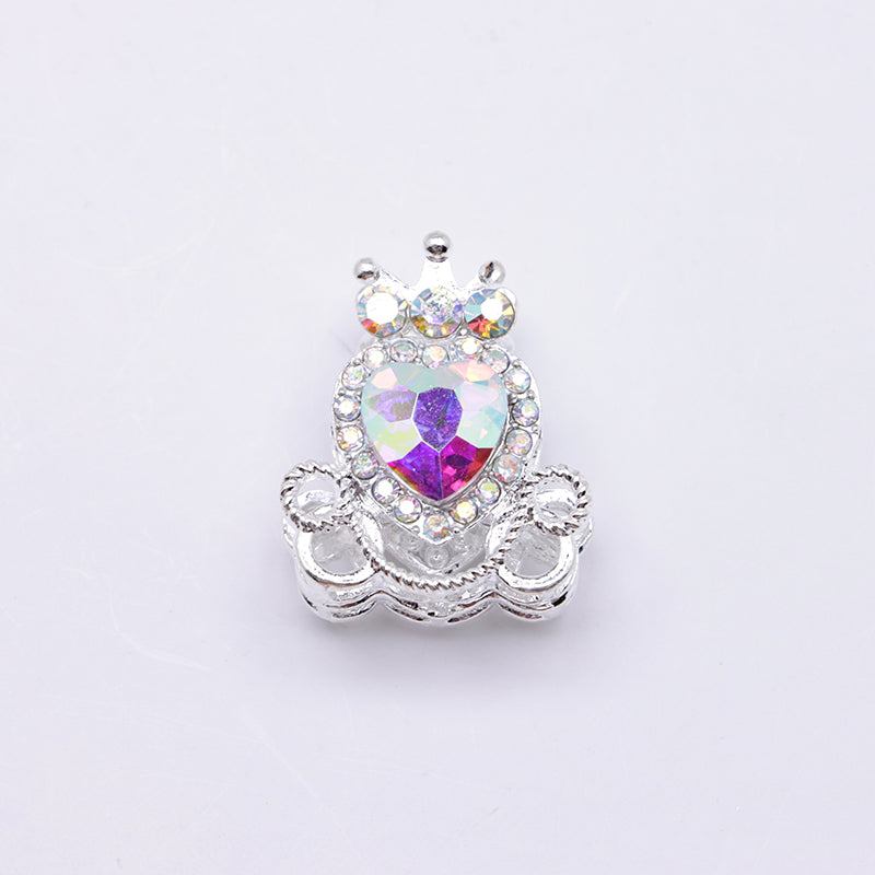 FS4858- Approximately 2.1×2.6×1.5 Cm Alloy Beads Four - Way Heart - Crown Diamond Pumpkin Carriage That Can Pass Through A Pen