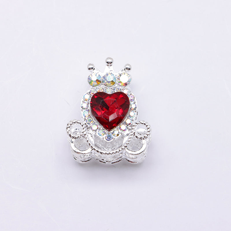 FS4858- Approximately 2.1×2.6×1.5 Cm Alloy Beads Four - Way Heart - Crown Diamond Pumpkin Carriage That Can Pass Through A Pen