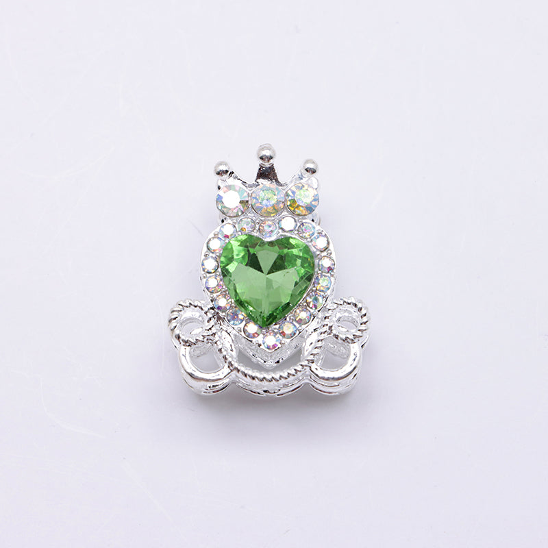 FS4858- Approximately 2.1×2.6×1.5 Cm Alloy Beads Four - Way Heart - Crown Diamond Pumpkin Carriage That Can Pass Through A Pen