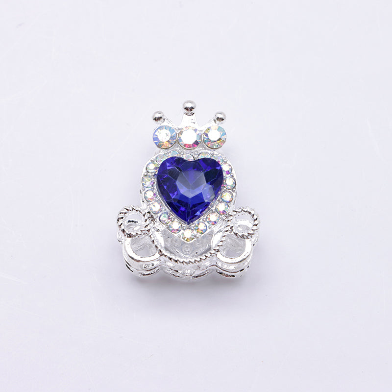 FS4858- Approximately 2.1×2.6×1.5 Cm Alloy Beads Four - Way Heart - Crown Diamond Pumpkin Carriage That Can Pass Through A Pen