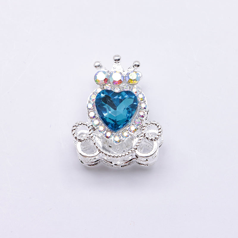 FS4858- Approximately 2.1×2.6×1.5 Cm Alloy Beads Four - Way Heart - Crown Diamond Pumpkin Carriage That Can Pass Through A Pen