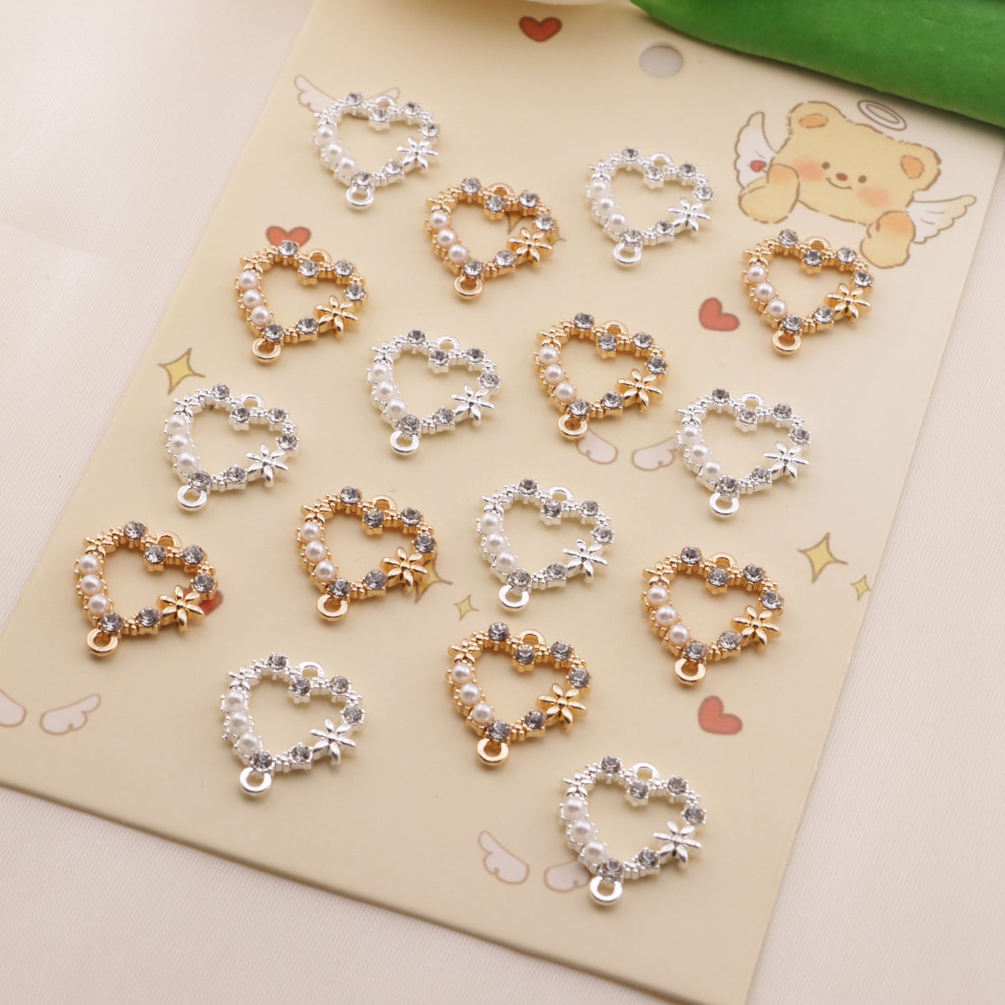 FS6550- 18×19Mm Double-Hole Metal Hollow-Out Love Heart Double Hanging Hole Metal Hollow Out Love Heart