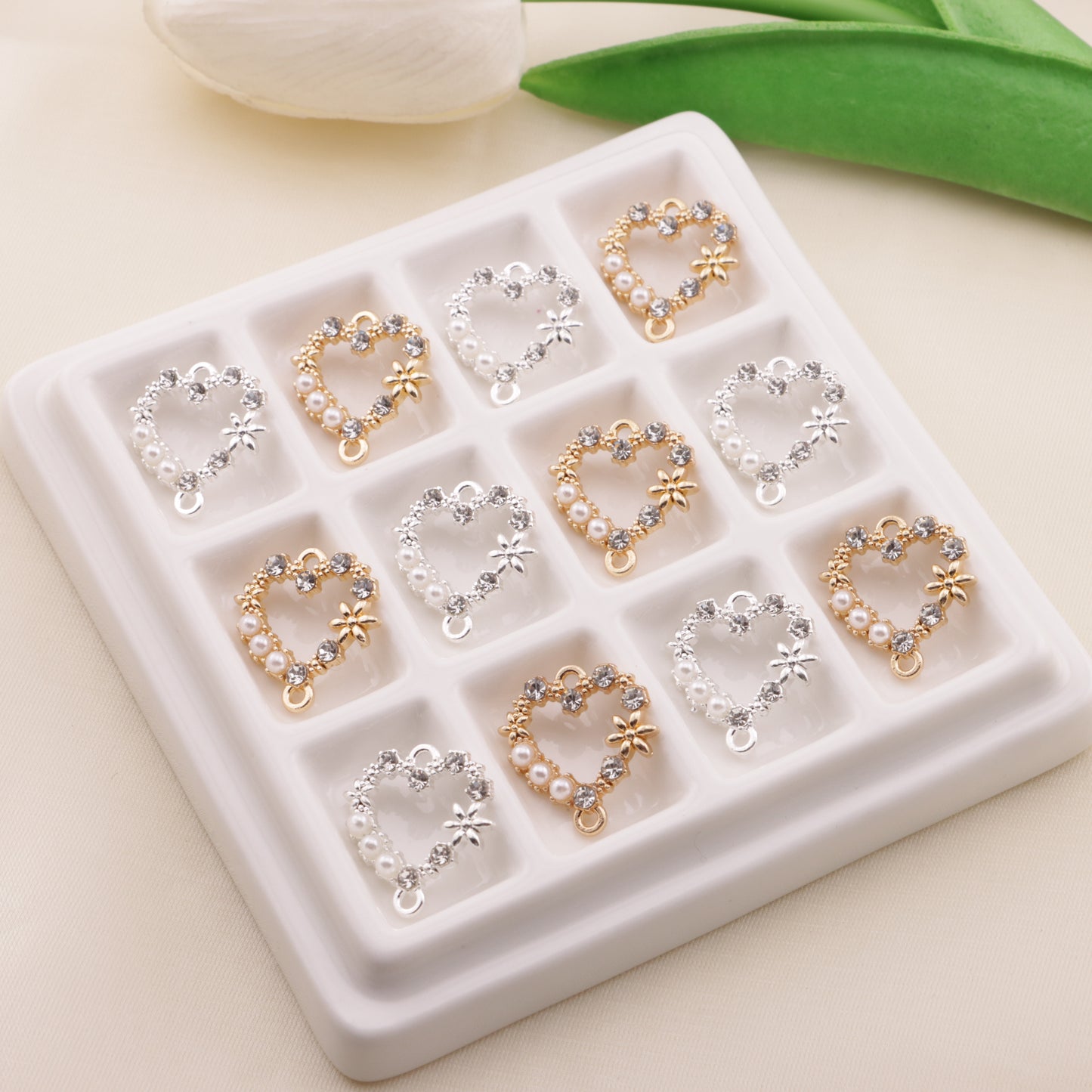 FS6550- 18×19Mm Double-Hole Metal Hollow-Out Love Heart Double Hanging Hole Metal Hollow Out Love Heart