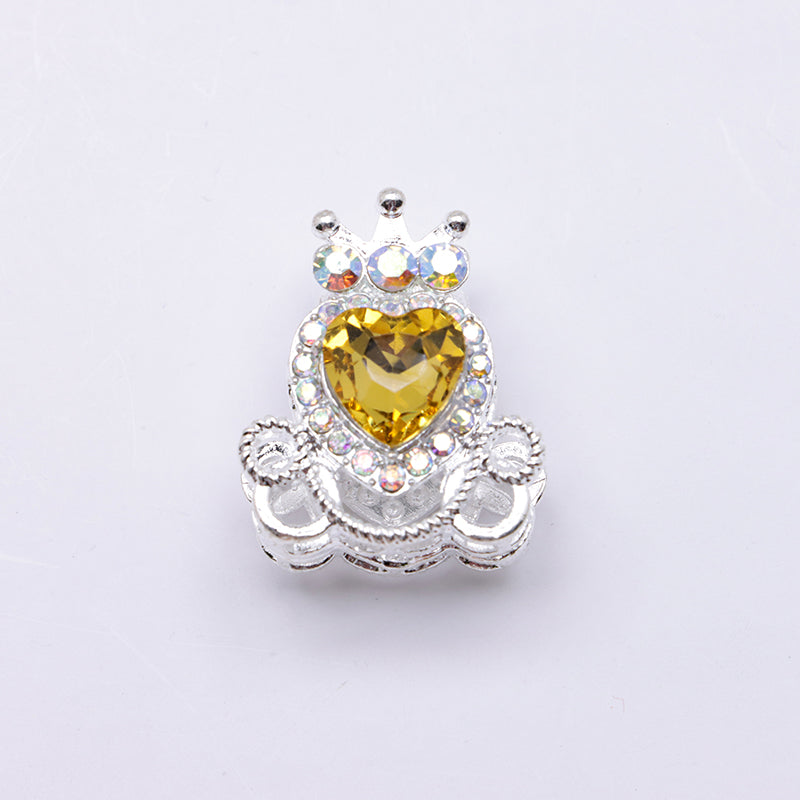 FS4858- Approximately 2.1×2.6×1.5 Cm Alloy Beads Four - Way Heart - Crown Diamond Pumpkin Carriage That Can Pass Through A Pen