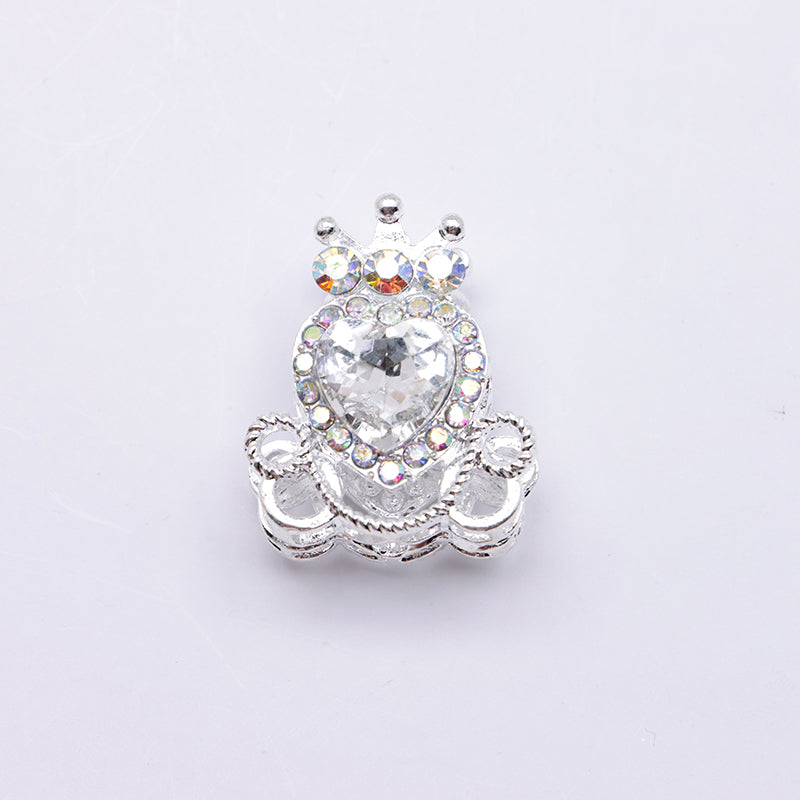 FS4858- Approximately 2.1×2.6×1.5 Cm Alloy Beads Four - Way Heart - Crown Diamond Pumpkin Carriage That Can Pass Through A Pen