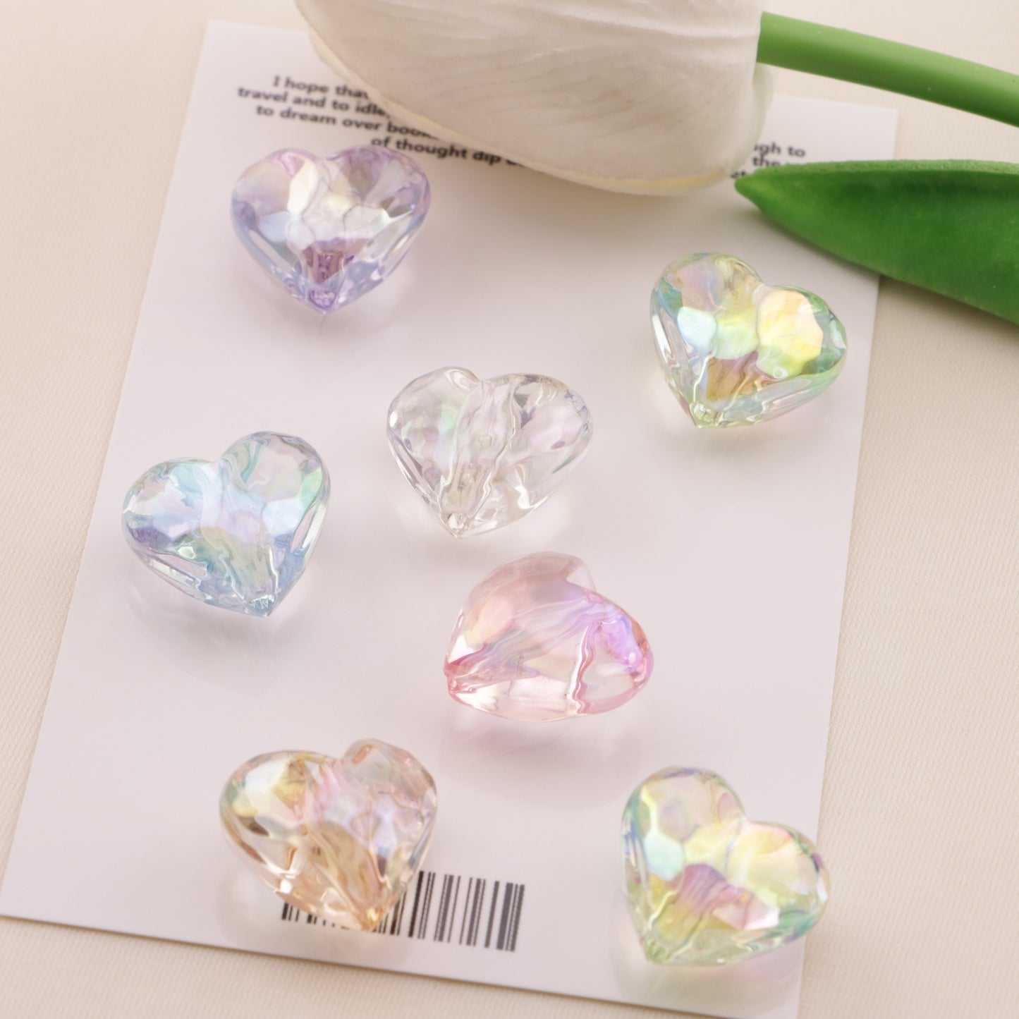 FS6552- 19×17mm UV Faceted Heart Beads UV Faceted Heart Beads Fit For Pen