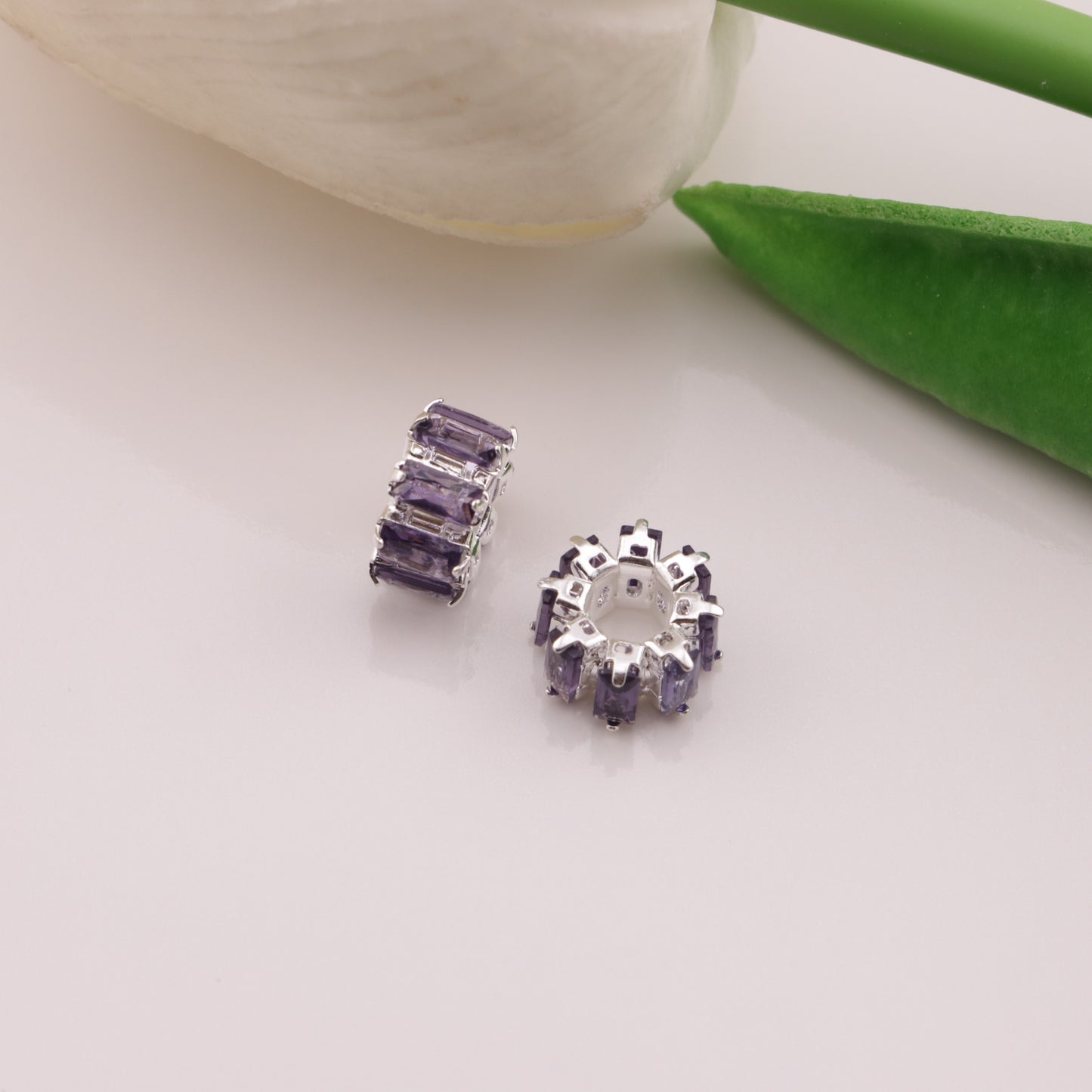 FS6551- Diameter 9Mm, Thickness 5Mm, Zircon Diamond Metal Spacers Zircon Diamond Metal Spacer Beads