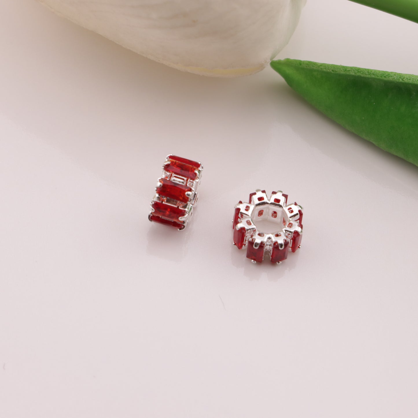 FS6551- Diameter 9Mm, Thickness 5Mm, Zircon Diamond Metal Spacers Zircon Diamond Metal Spacer Beads