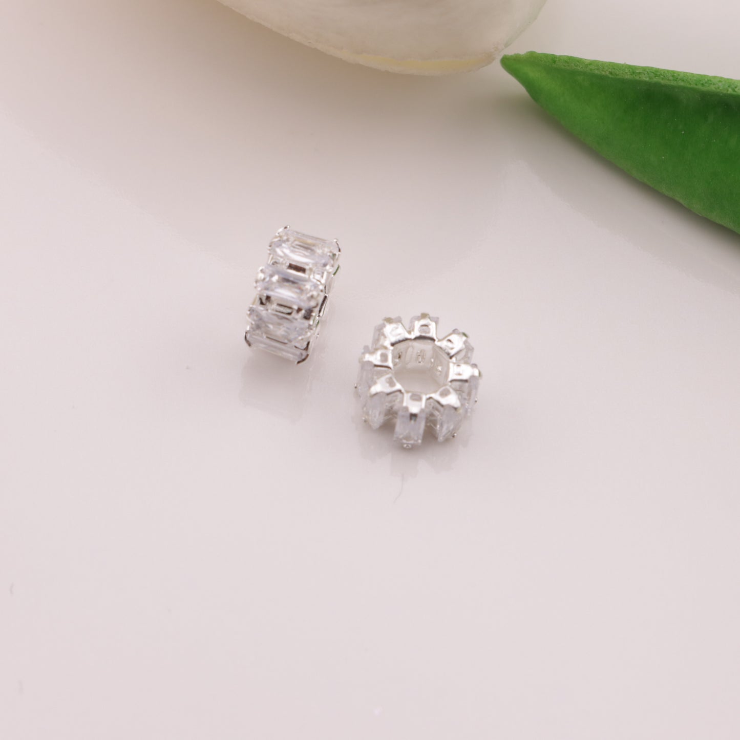 FS6551- Diameter 9Mm, Thickness 5Mm, Zircon Diamond Metal Spacers Zircon Diamond Metal Spacer Beads