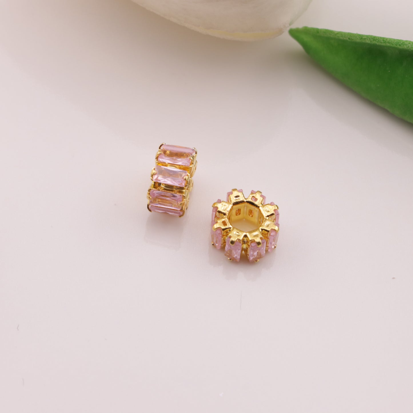FS6551- Diameter 9Mm, Thickness 5Mm, Zircon Diamond Metal Spacers Zircon Diamond Metal Spacer Beads
