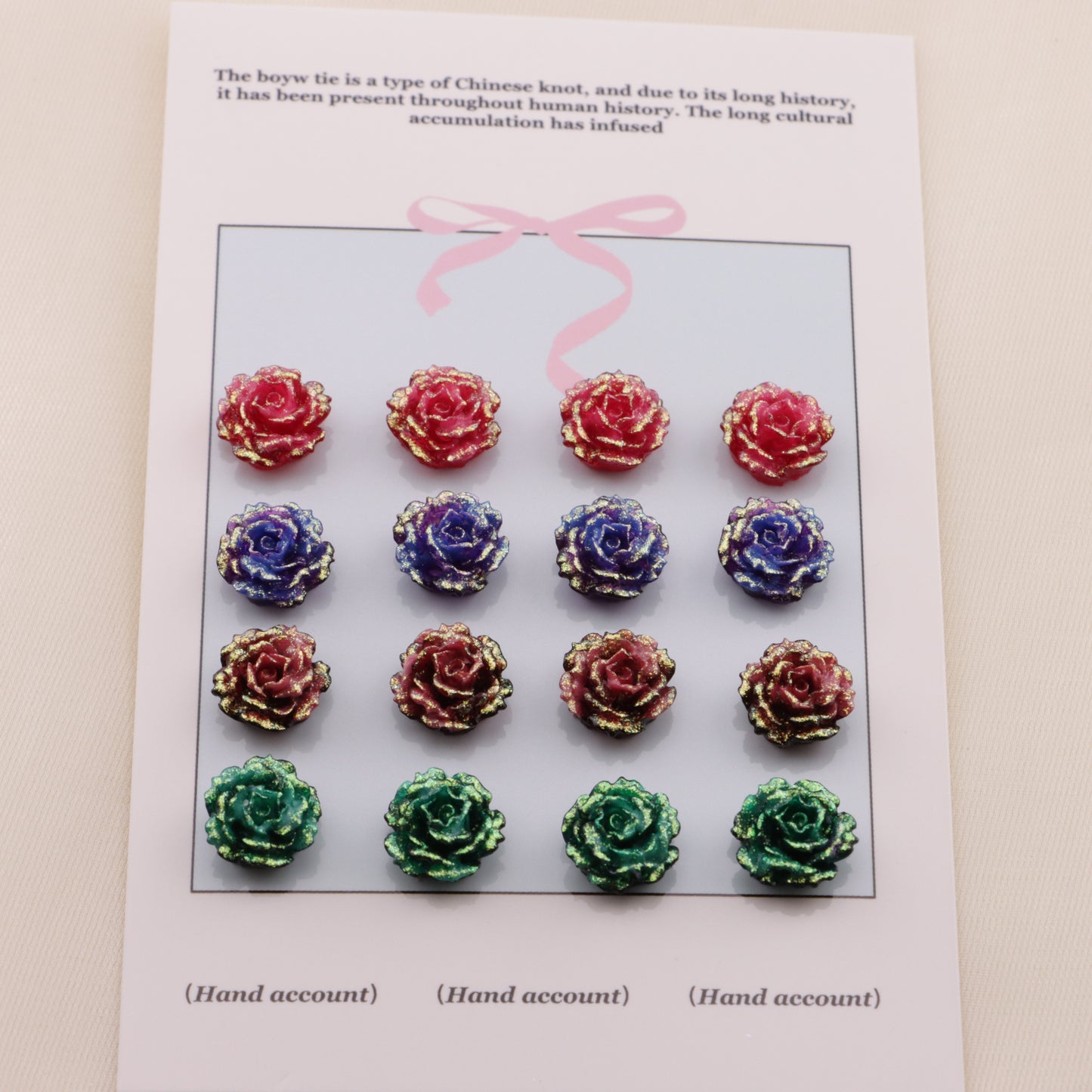 FS6554- 10mm Luminous Soft Flower Charms Ye Guang Ruan Hua Tie Pian