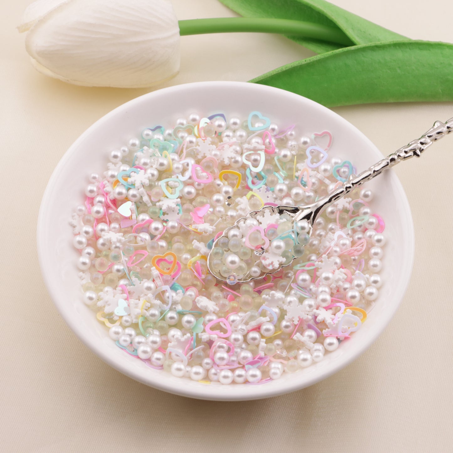 FS6570- 2-5mm Mixed Refills Pearl + Rhinestone + Glass Bead + Heart Flash + Love Sequins
