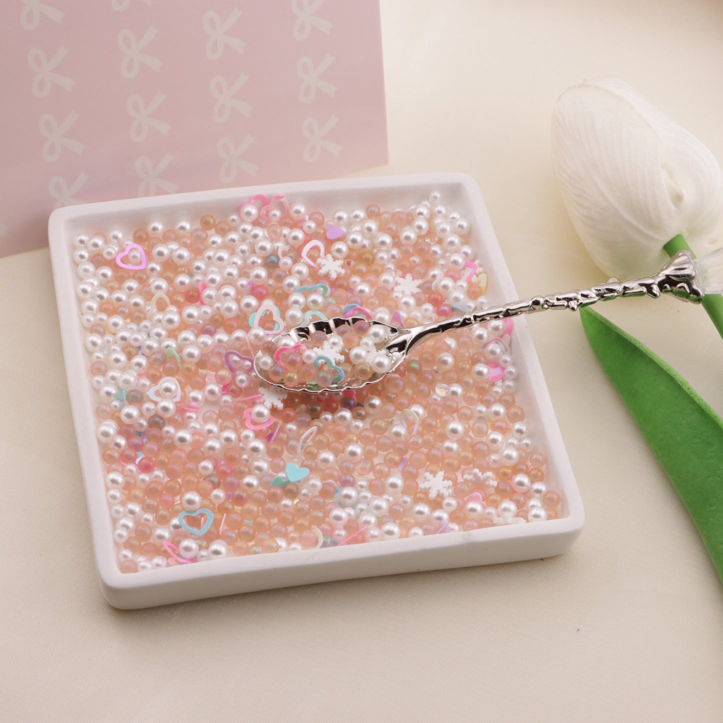 FS6570- 2-5mm Mixed Refills Pearl + Rhinestone + Glass Bead + Heart Flash + Love Sequins