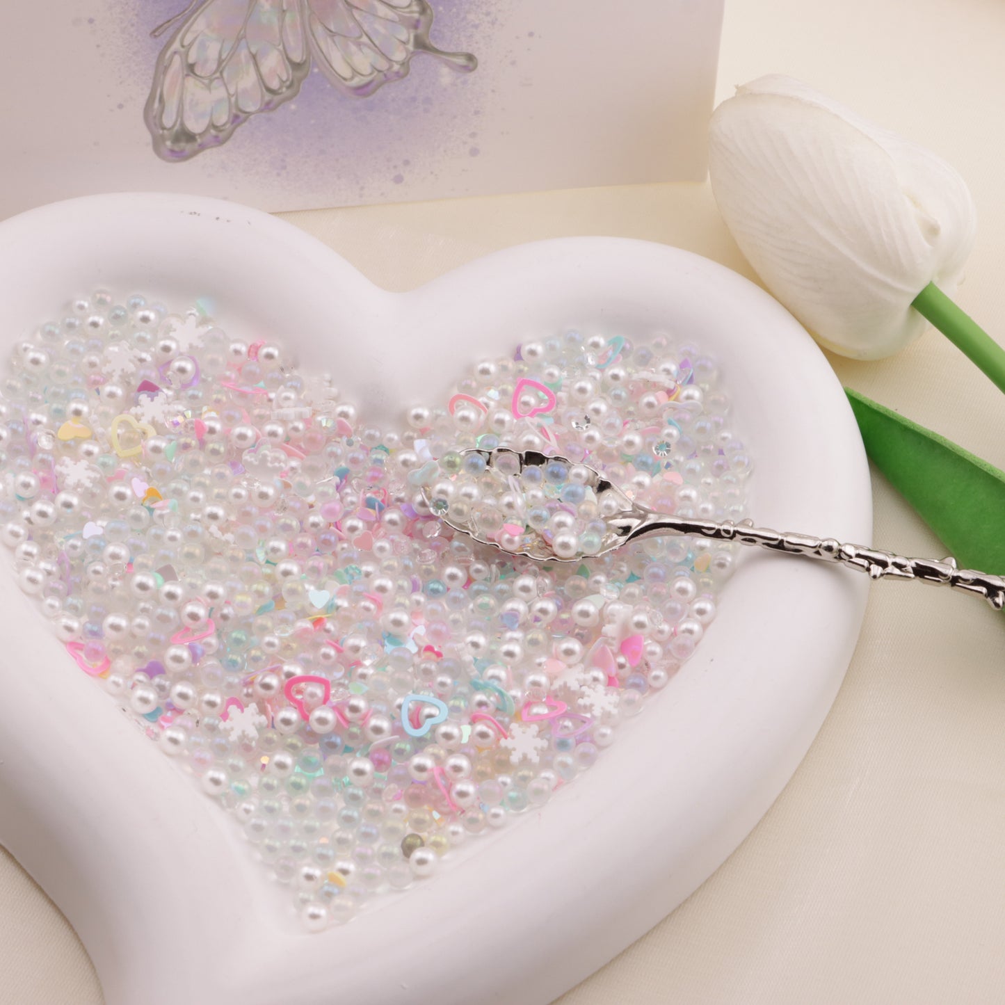 FS6570- 2-5mm Mixed Refills Pearl + Rhinestone + Glass Bead + Heart Flash + Love Sequins