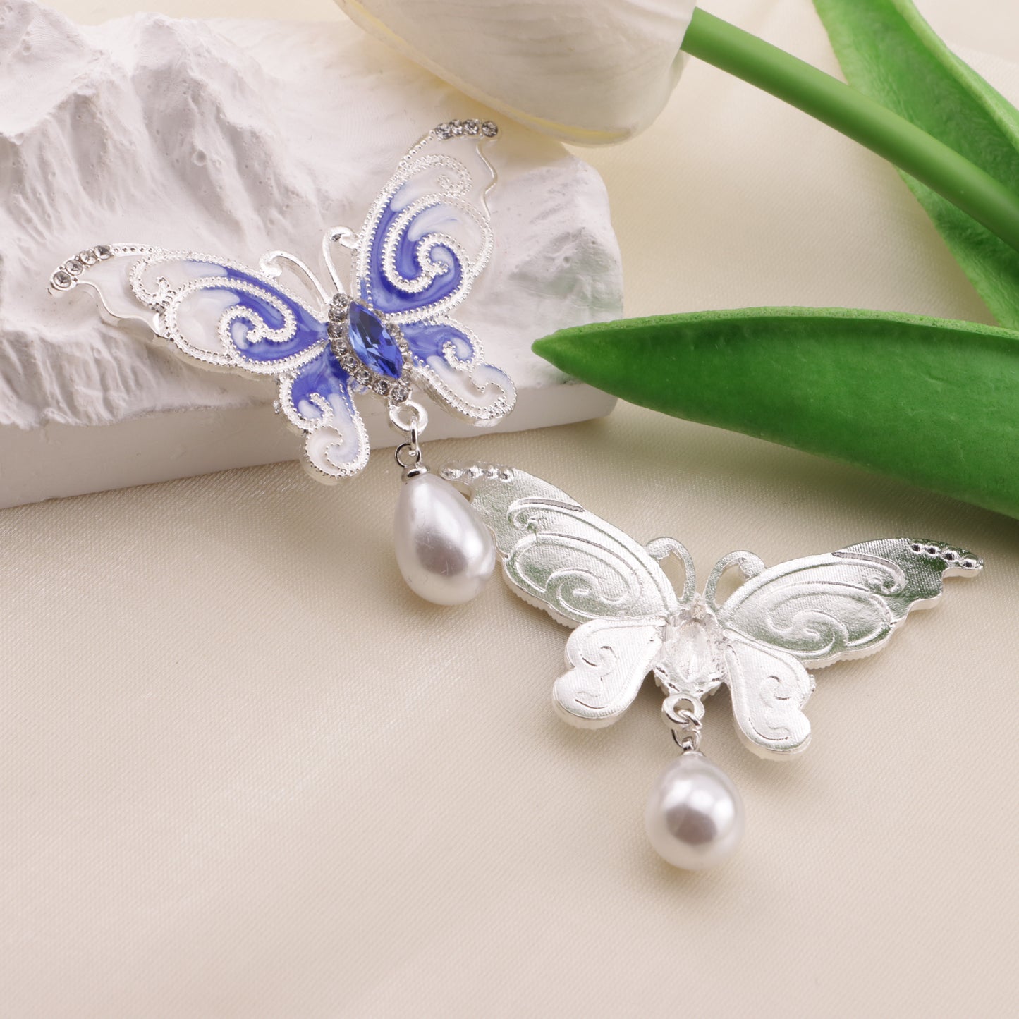 FS6572- 56*33Mm Dripping Oil Butterfly Metal Patch