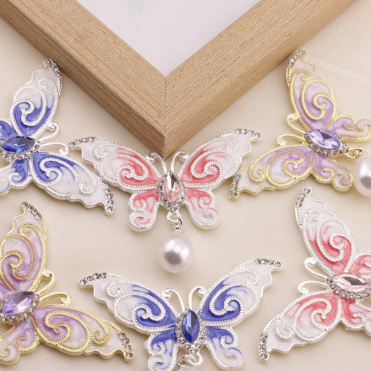 FS6572- 56*33Mm Dripping Oil Butterfly Metal Patch