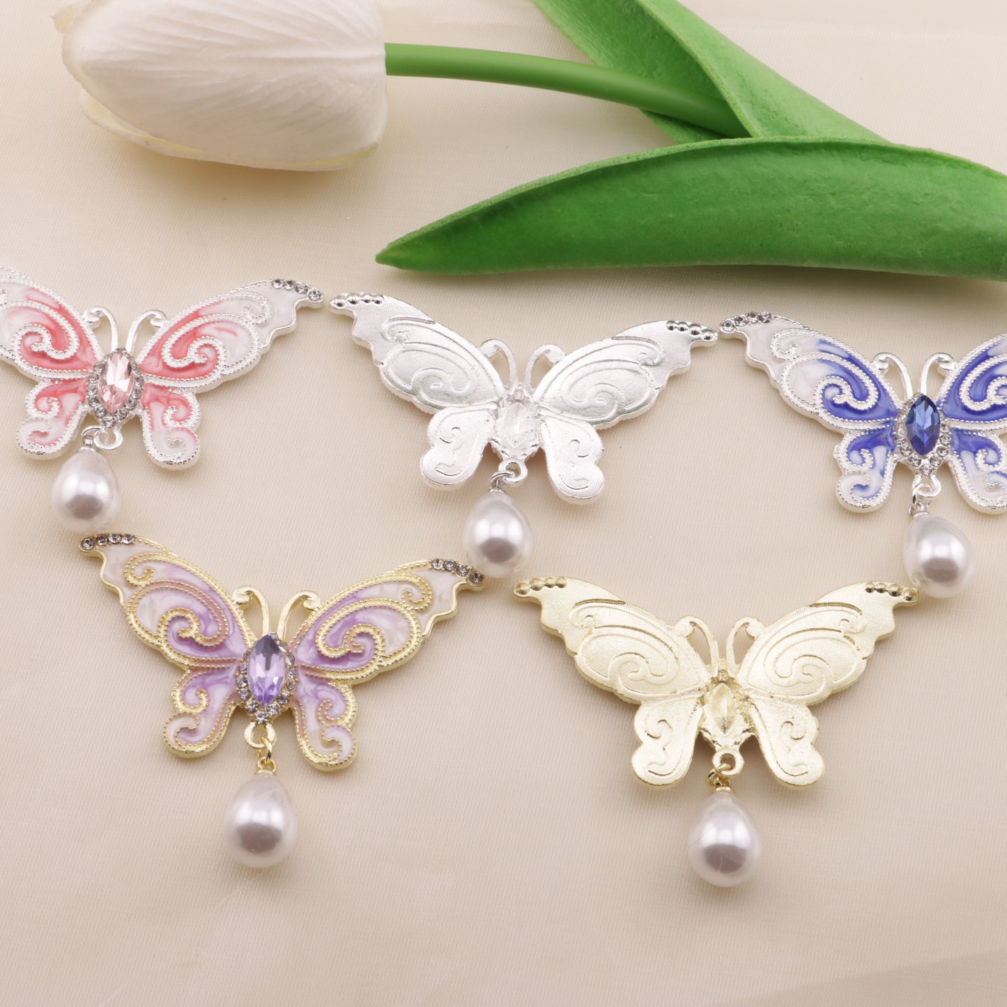 FS6572- 56*33Mm Dripping Oil Butterfly Metal Patch