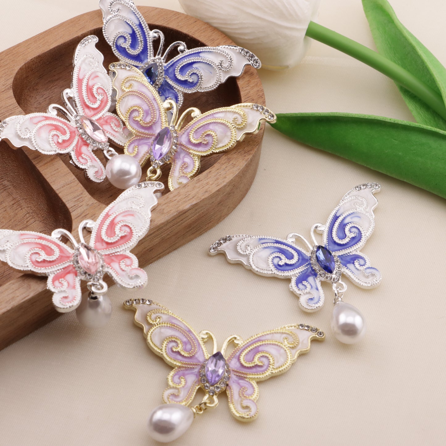 FS6572- 56*33Mm Dripping Oil Butterfly Metal Patch