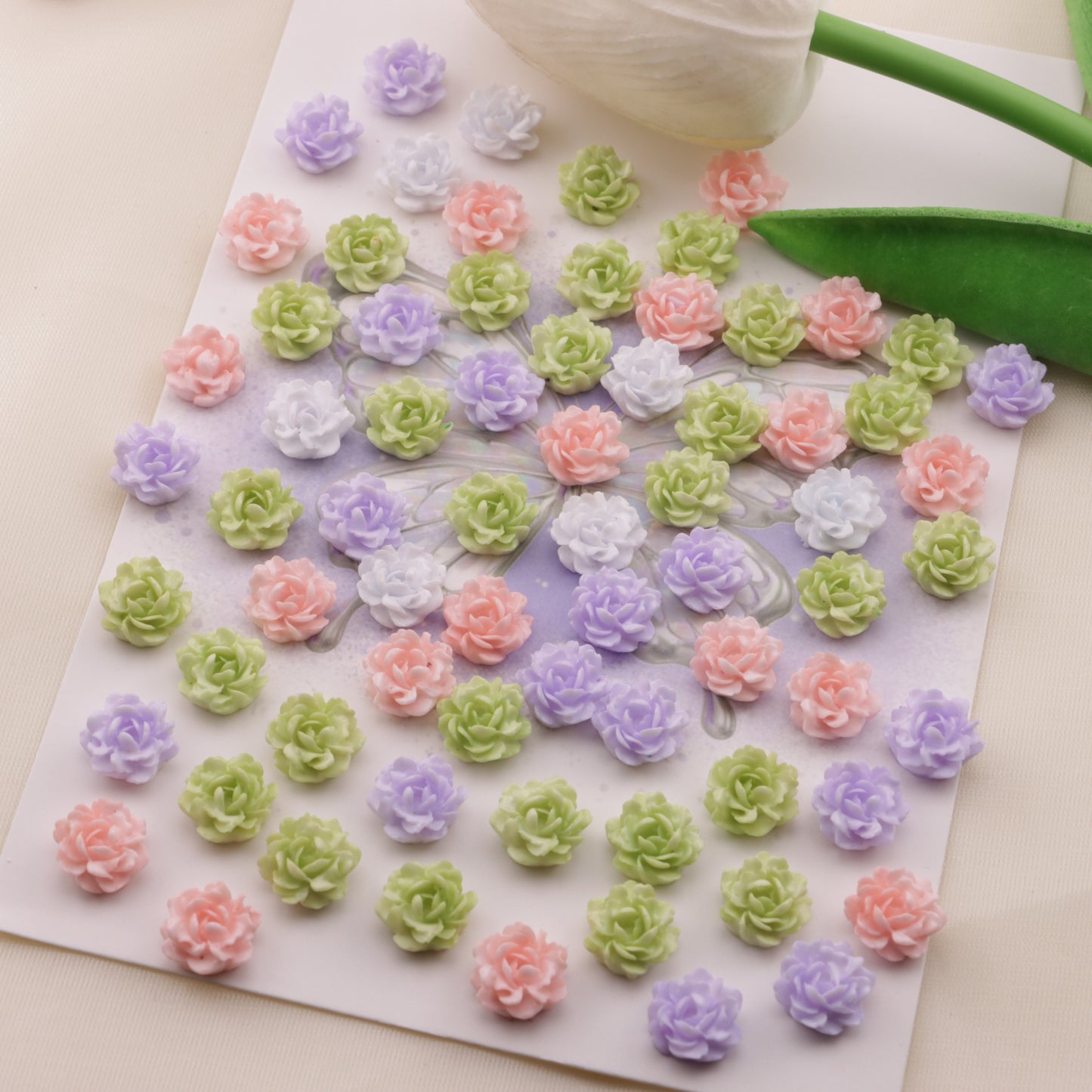 FS6562- 10Mm Tie-Dye Luminous Small Flower Charms