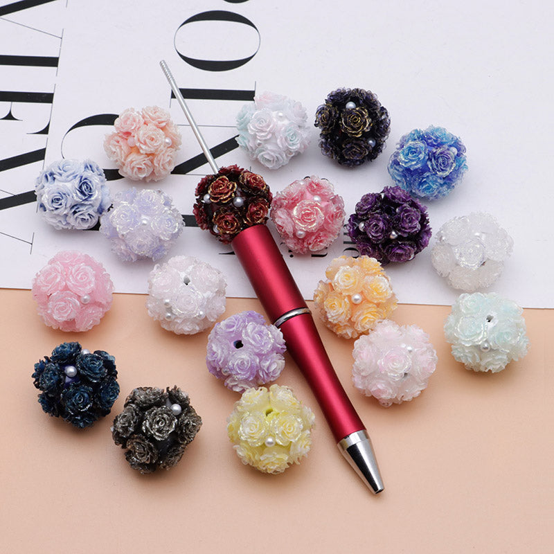 FS3873- 16mm Soft Rose - Shaped Terracotta Beads for Roses, Pen - Passable