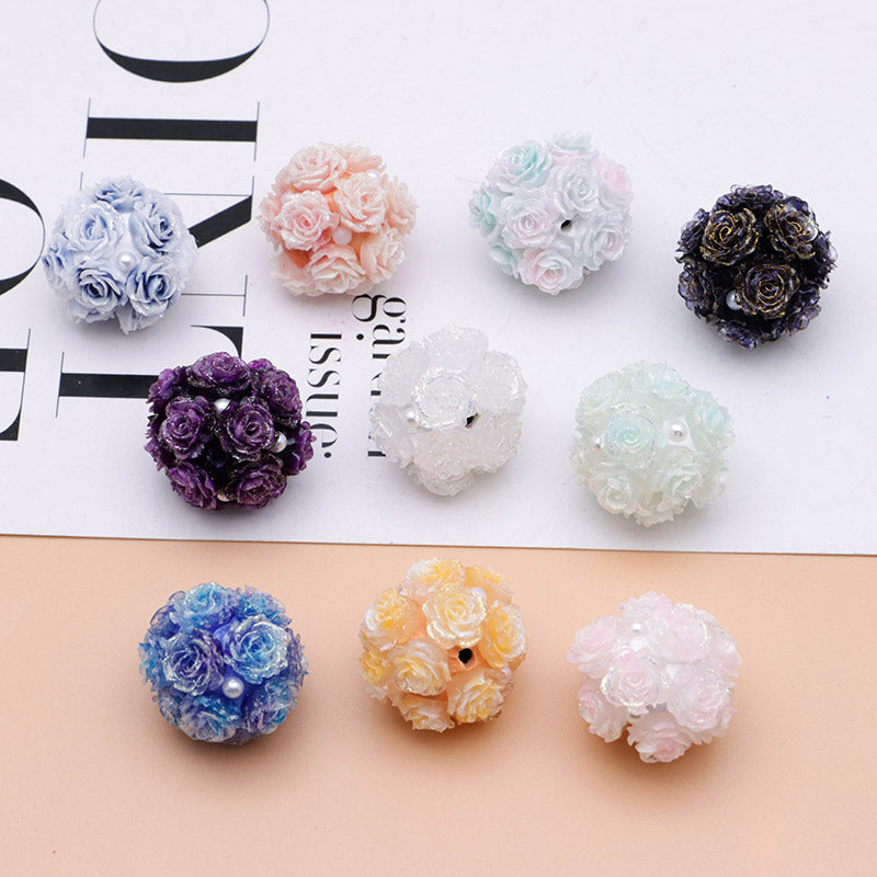 FS3873- 16mm Soft Rose - Shaped Terracotta Beads for Roses, Pen - Passable