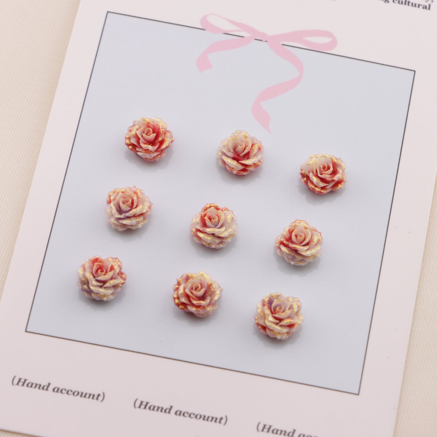 FS6568- 8mm Luminous Soft Flower Charms Luminous Soft Flower Stickers