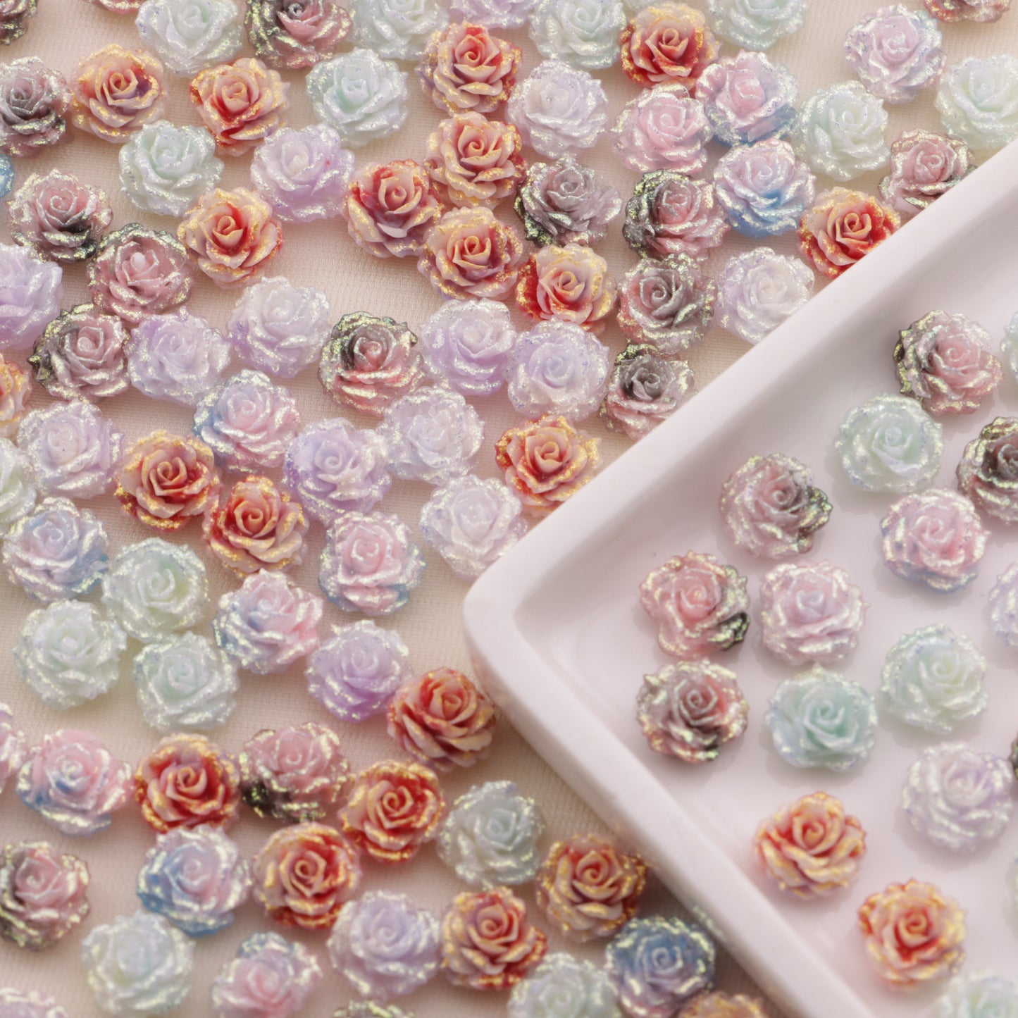 FS6568- 8mm Luminous Soft Flower Charms Luminous Soft Flower Stickers