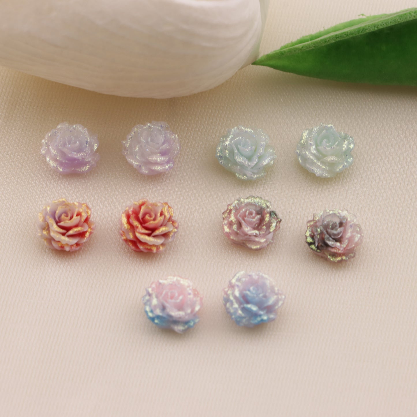 FS6568- 8mm Luminous Soft Flower Charms Luminous Soft Flower Stickers