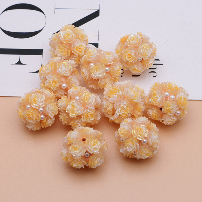 FS3873- 16mm Soft Rose - Shaped Terracotta Beads for Roses, Pen - Passable