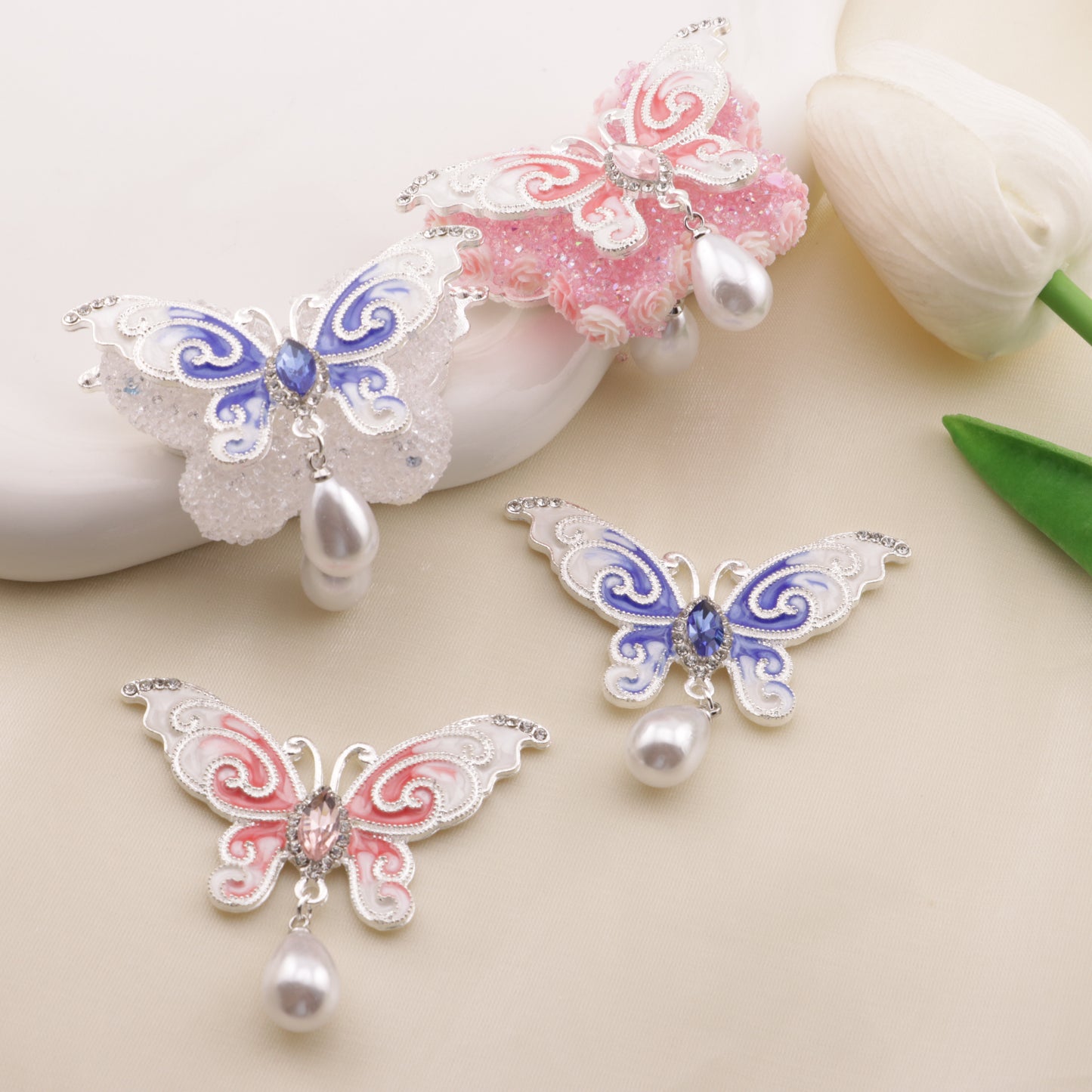 FS6572- 56*33Mm Dripping Oil Butterfly Metal Patch