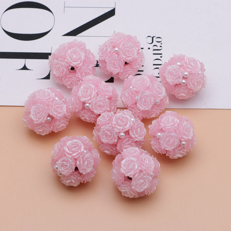 FS3873- 16mm Soft Rose - Shaped Terracotta Beads for Roses, Pen - Passable