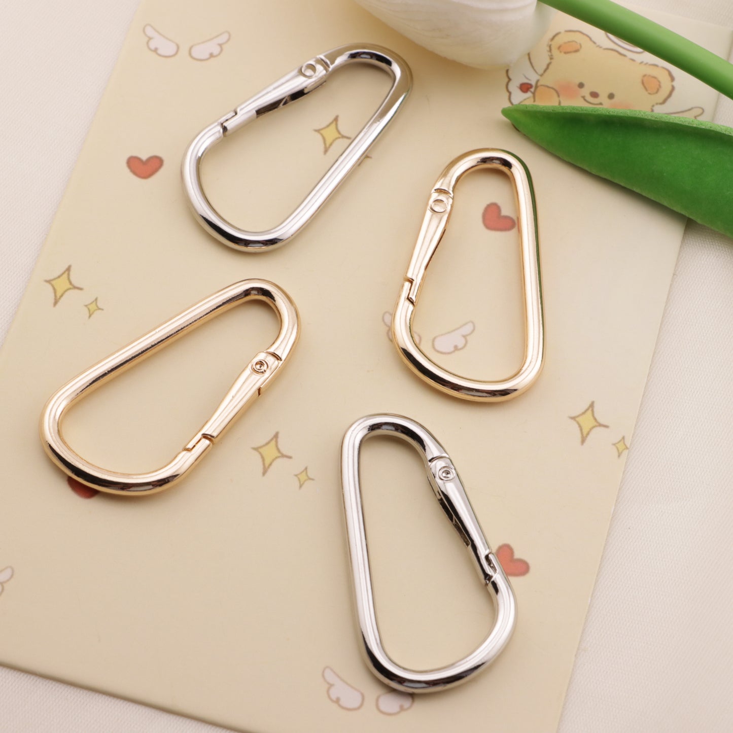 FS6578- 56*30Mm Big Size Gold Or Silver D-Shaped Keychain Ring