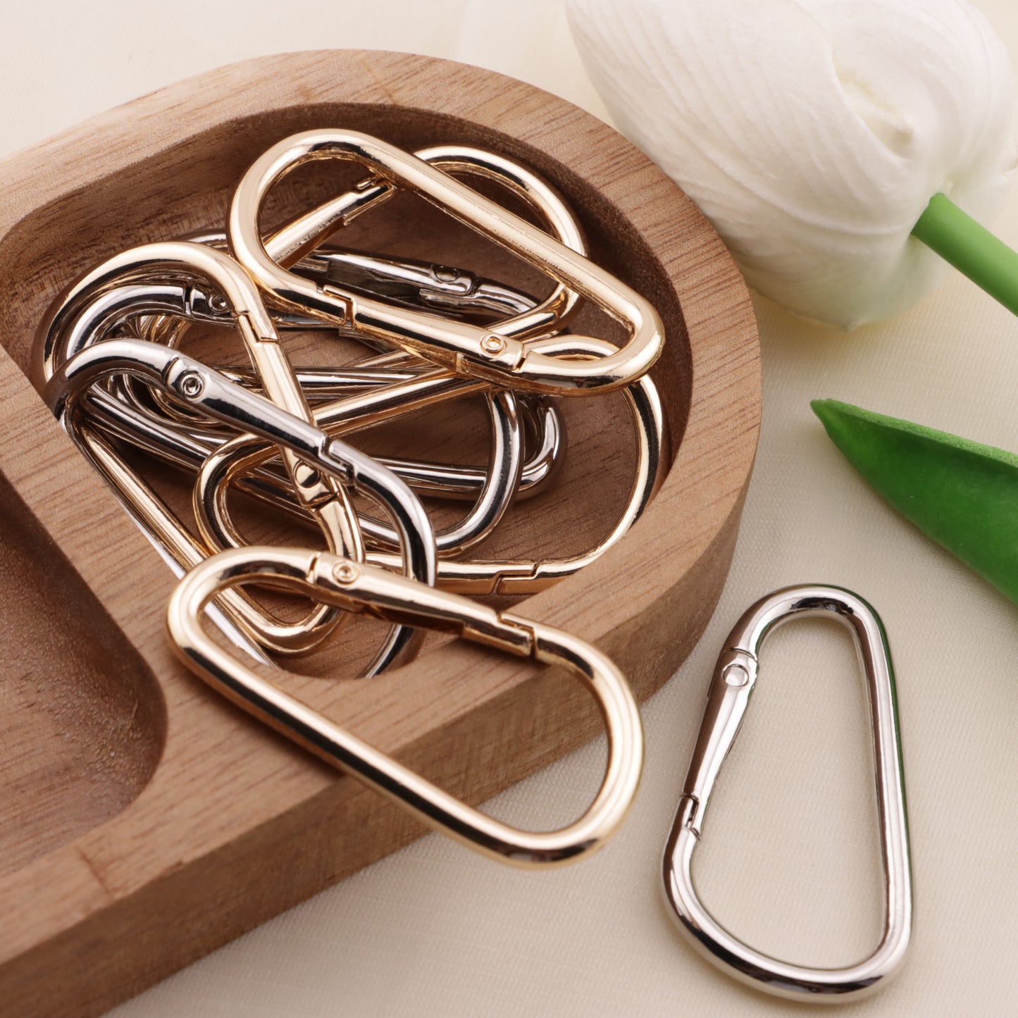 FS6578- 56*30Mm Big Size Gold Or Silver D-Shaped Keychain Ring