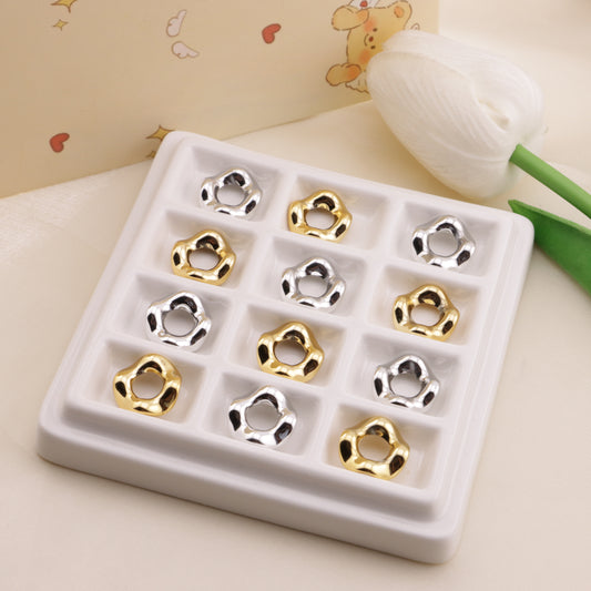 FS6577- 13mm Gold-Plated Or Silver-Plated Wavy Spacer Beads