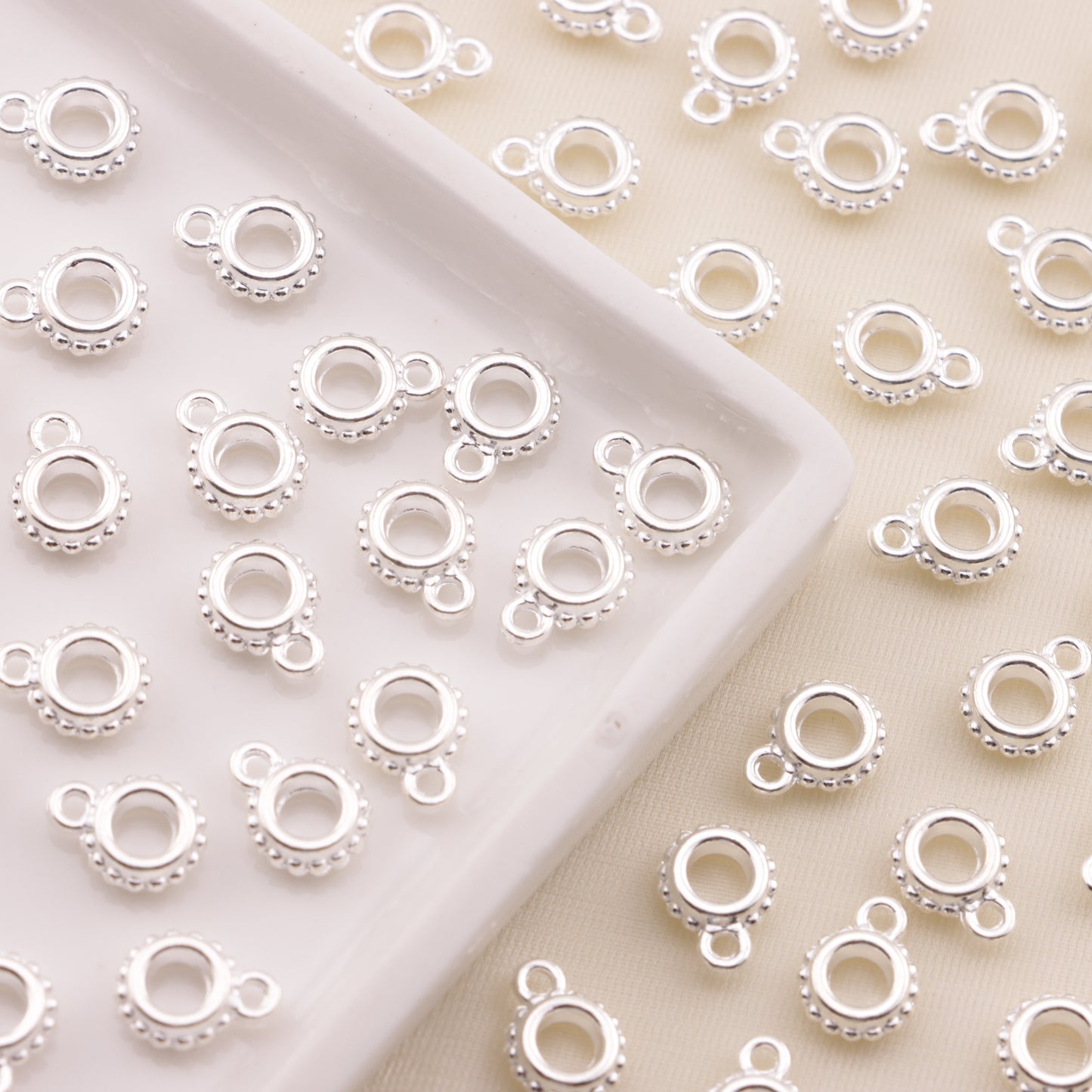 FS6579- 7mm Silver-Plated Hanging Hole Spacers