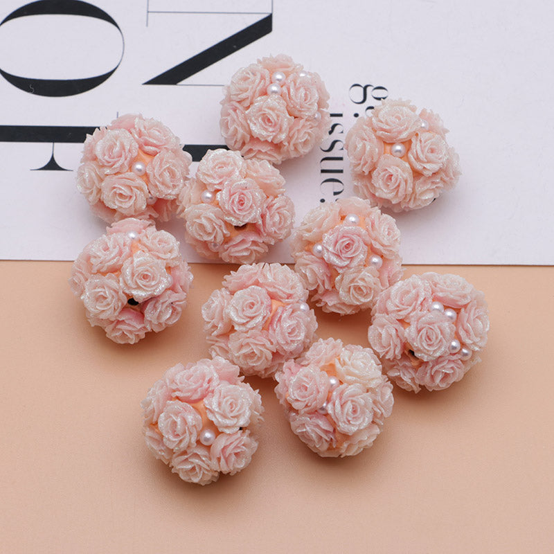 FS3873- 16mm Soft Rose - Shaped Terracotta Beads for Roses, Pen - Passable
